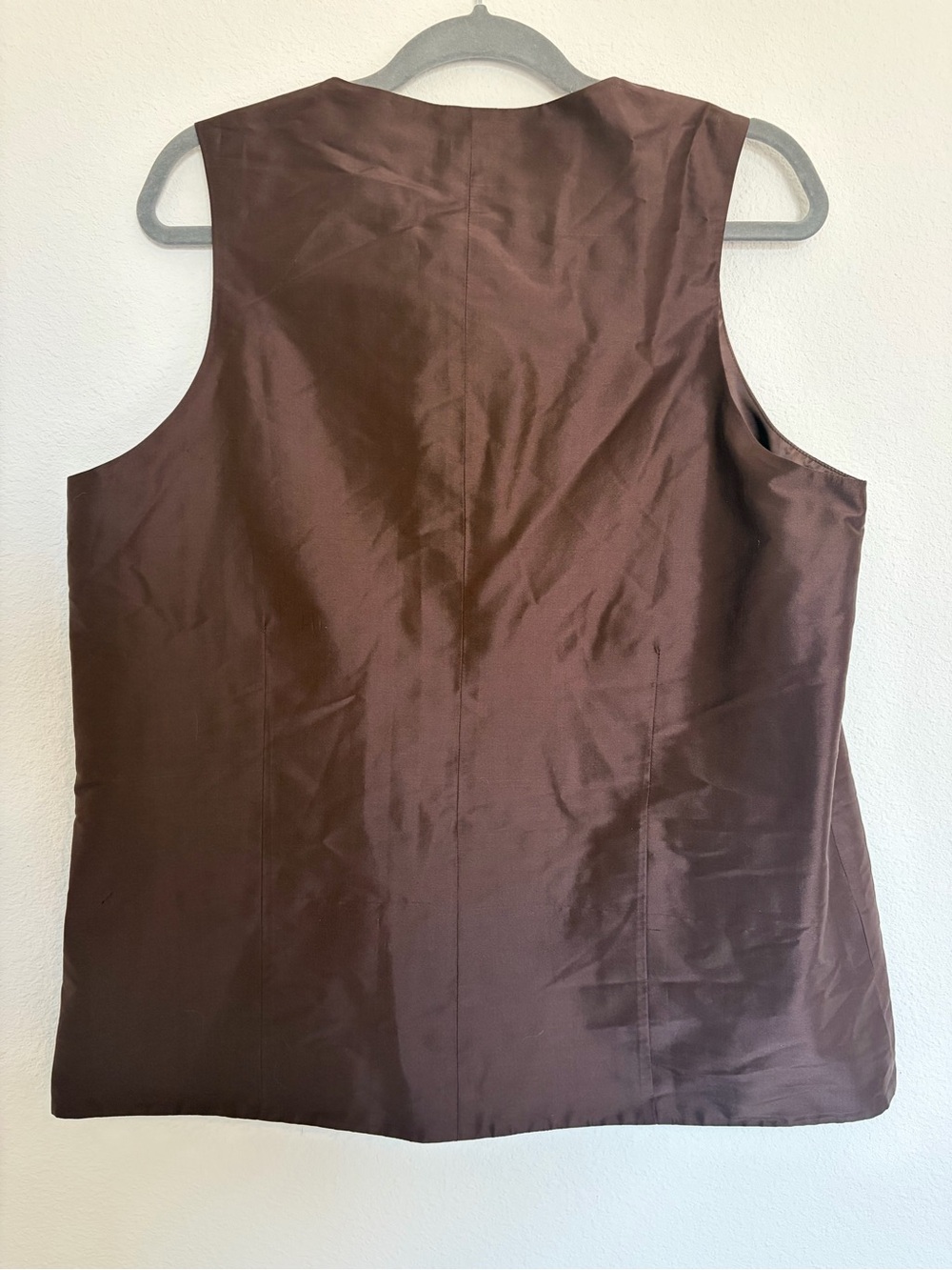 DONNI Brown Silk Taffeta Lady Vest - Picture 10 of 10